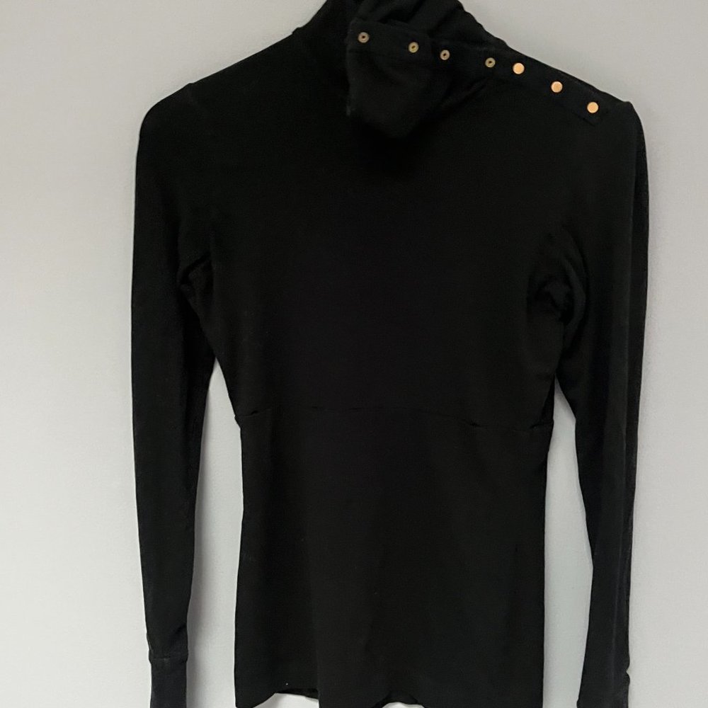 DVF Diane von Furstenberg Turtleneck Top Black Size Medium - Picture 8 of 10